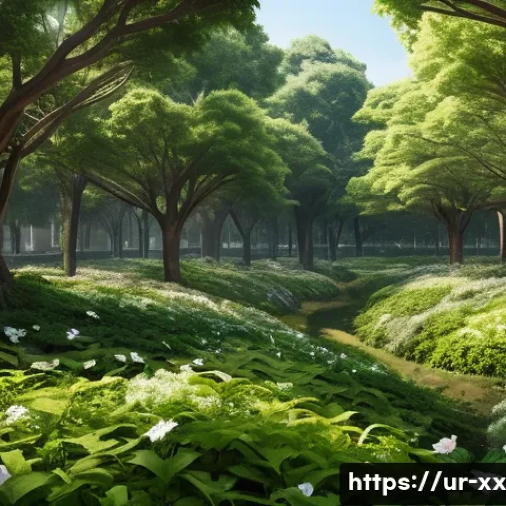 도시숲 조성과 생태적 가치 - **Prompt:** A vibrant, dense urban forest, conceptualized using the Miyawaki method, thriving in the...