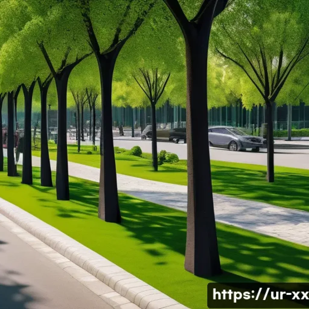 생태적 도시재생을 위한 디지털 플랫폼 활용 - A vibrant urban scene in a modern Pakistani city showcasing smart green space management: drones fly...