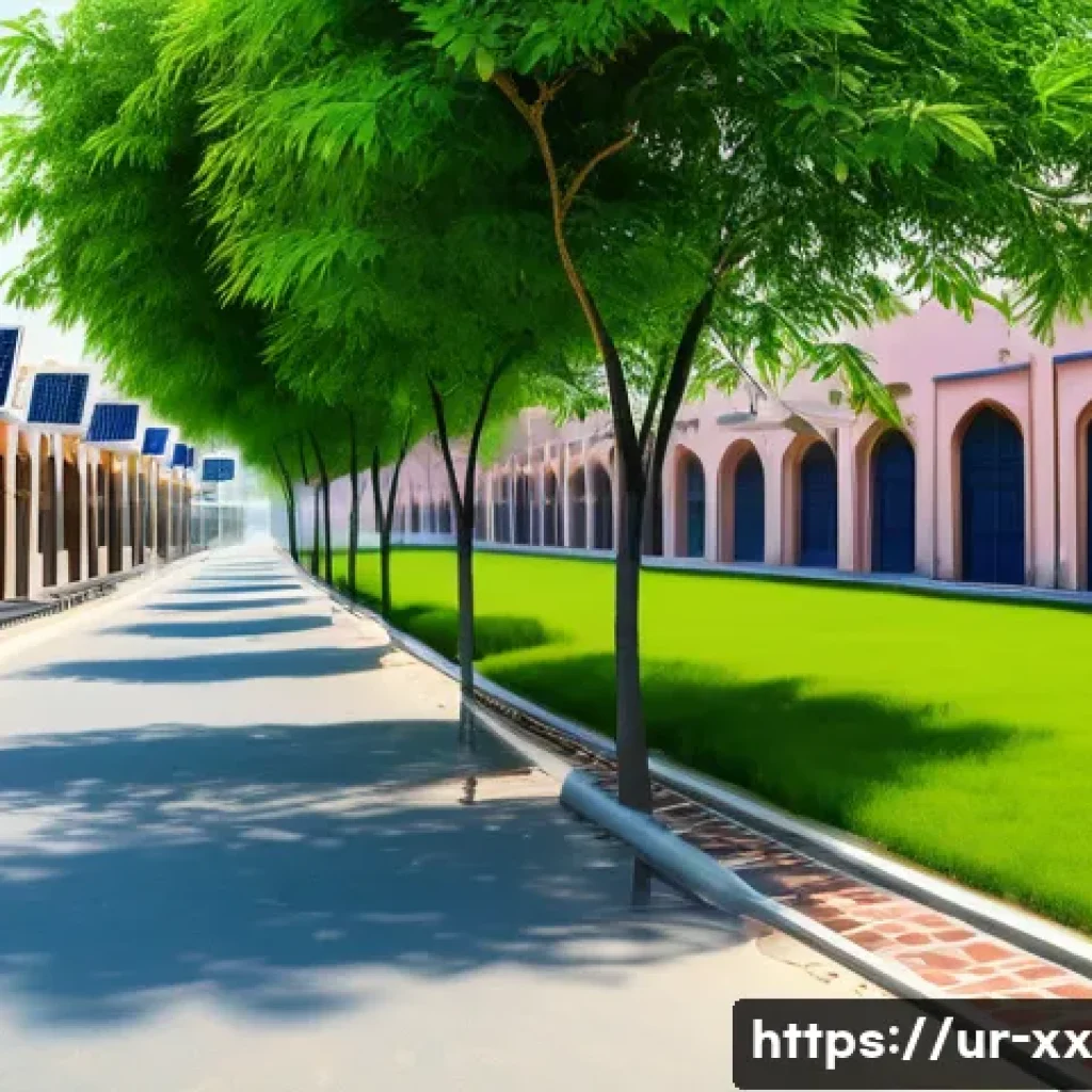 지속 가능한 물 관리와 도시재생 - A vibrant urban neighborhood in Pakistan showcasing modern water conservation technology: streets li...